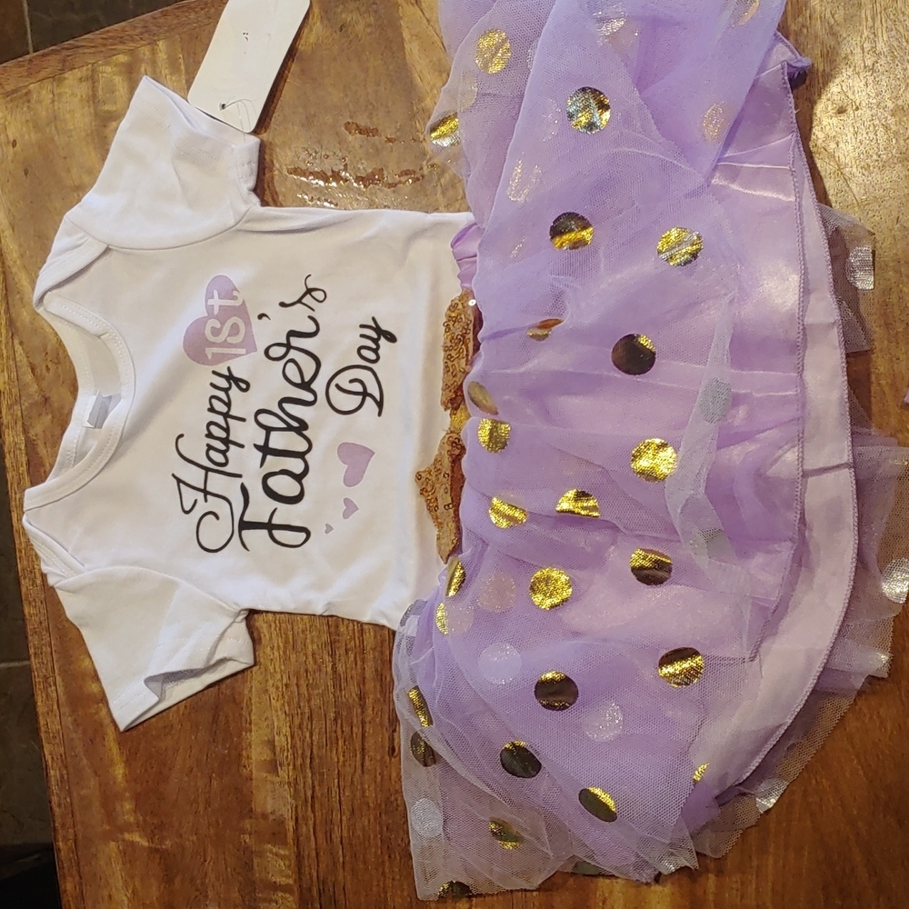 New Happy First Father's Day Outfit Size 6 to 9 months